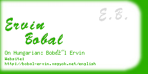 ervin bobal business card